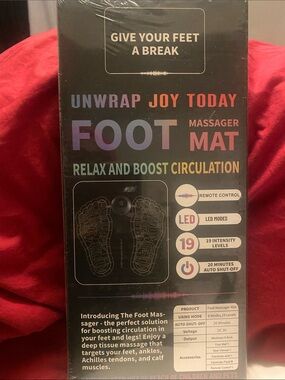 Foot Massager Mat - Black - Relax and Boost Circulation